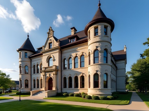 Historic Richardsonian Romanesque courthouse building housing Waukesha County Museum