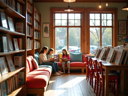 Cozy children's reading corner at The Little Professor Bookshop in Auburn