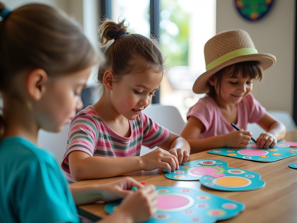 Children participating in Maya calendar workshop at Cancun resort