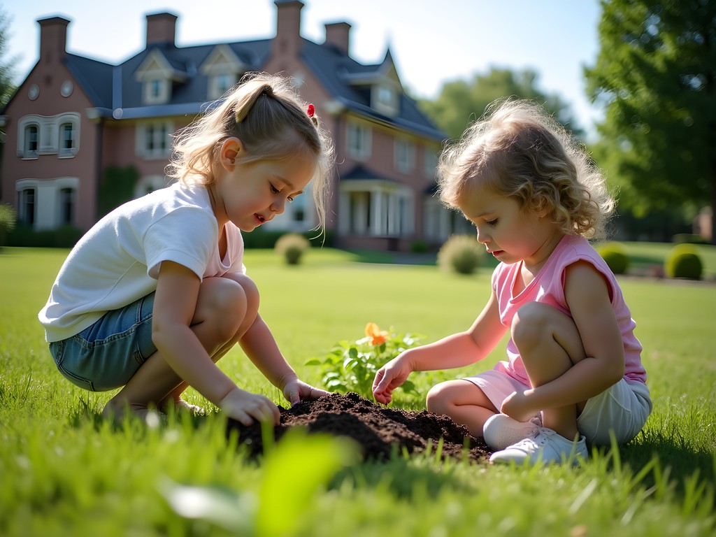 Children participating in heritage gardening activity at Brucemore Estate