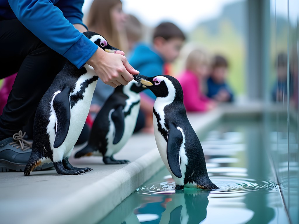 Little blue penguins at feeding time at Christchurch International Antarctic Centre