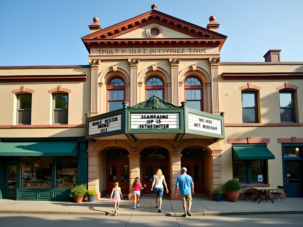 Historic Robinson Grand Performing Arts Center in Clarksburg with families entering