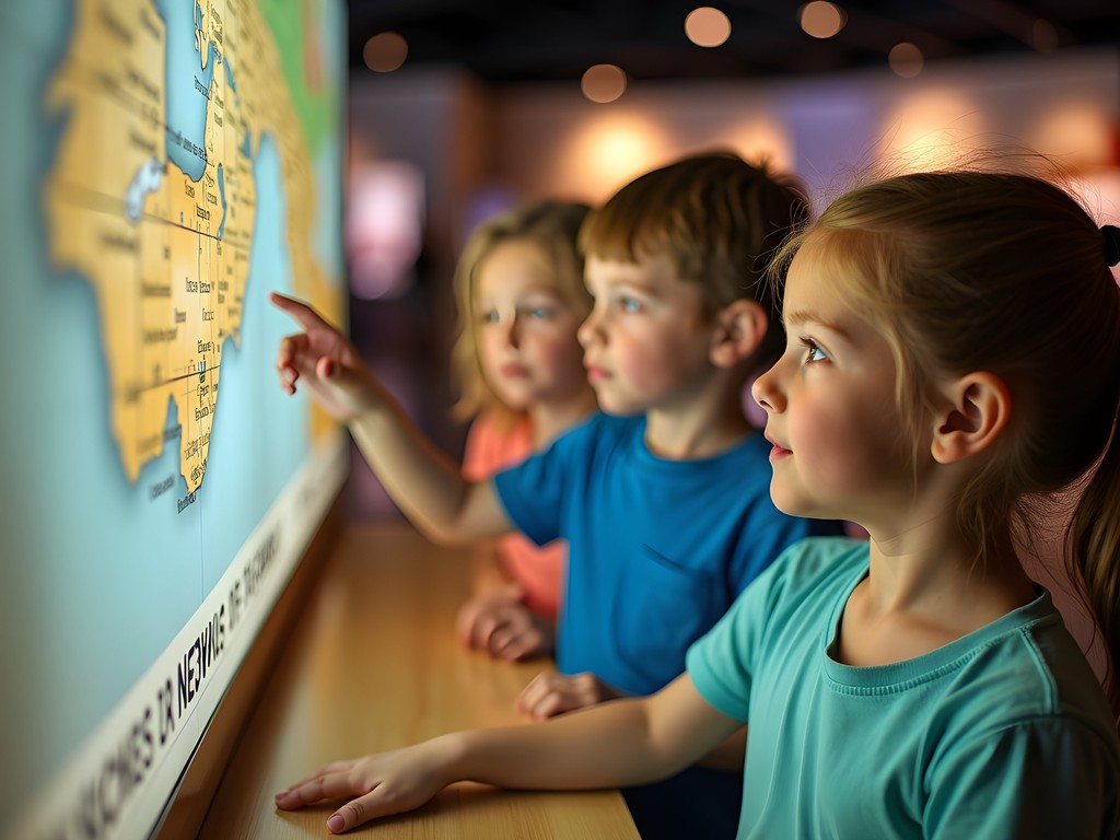 Children engaging with interactive science exhibit at Museum of Idaho