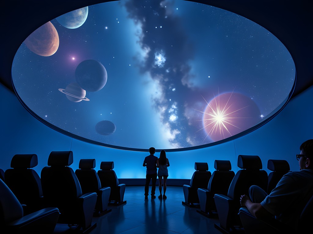 Family enjoying planetarium show at Jacksonville's Museum of Science and History