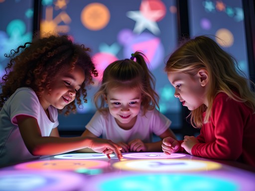 Children engaging with interactive math exhibit at Museum of Mathematics