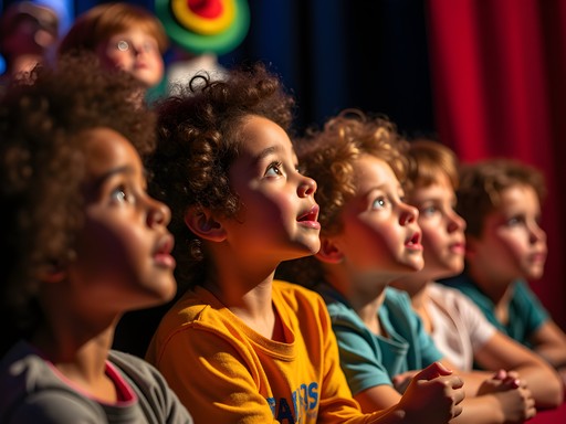 Children watching a puppet performance at Puppet Works in Brooklyn