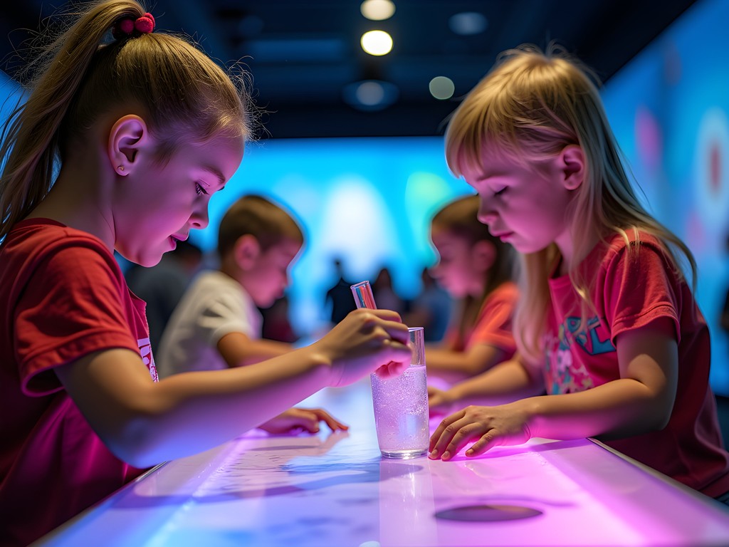 Children enjoying interactive science exhibits at Scitech Perth