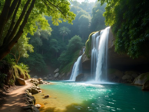 Family hiking to Quimixto waterfall through Puerto Vallarta jungle
