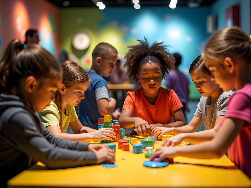 Children engaging with interactive science exhibit at Minnesota Children's Museum Rochester