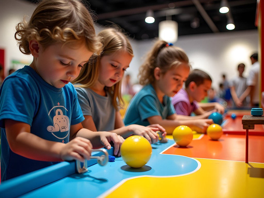 Child engaging with interactive science exhibit at Children's Hands-On Museum in Tuscaloosa