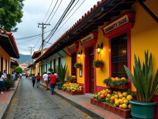 Local Ambato neighborhood competition with elaborate fruit and flower displays