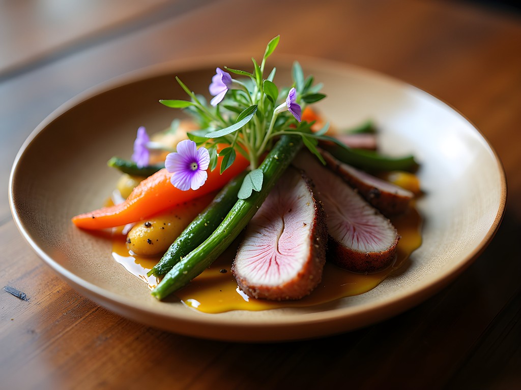 Beautifully plated seasonal farm-to-table dish at Hardware Sustainable Gastropub in Aurora