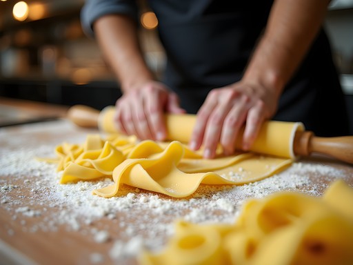 Chef preparing handmade pasta at Altiro Italian restaurant in Aurora