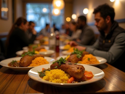 Colorful Congolese cuisine being served in Brussels' Matonge neighborhood