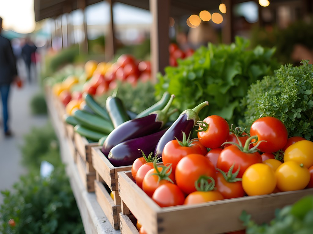 Colorful display of fresh local produce at Burnsville Farmers Market