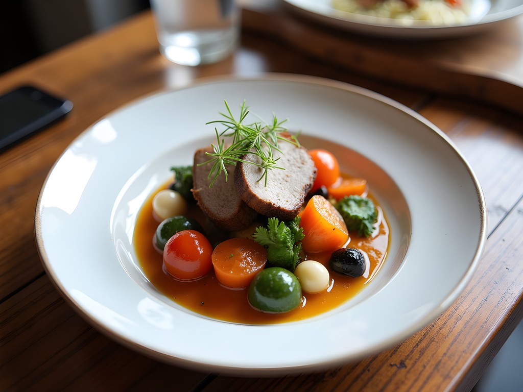 Beautifully plated farm-to-table dish at Columbia Missouri restaurant