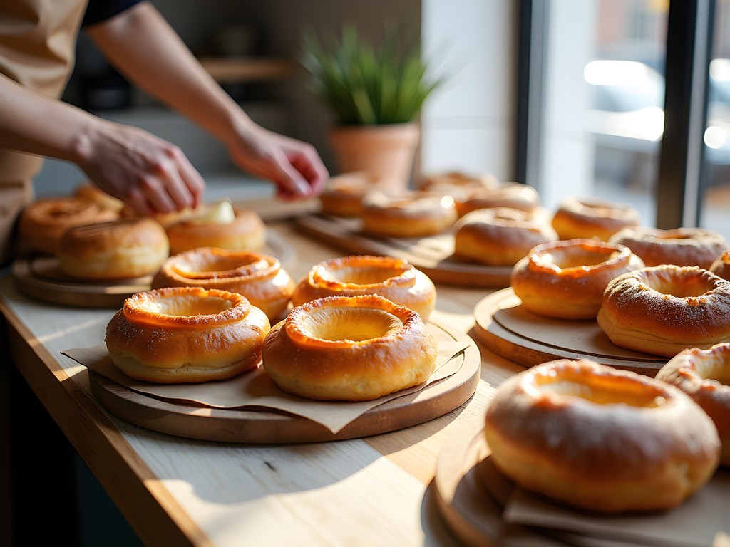 Traditional and modern Danish pastries displayed at Hart Bageri in Copenhagen