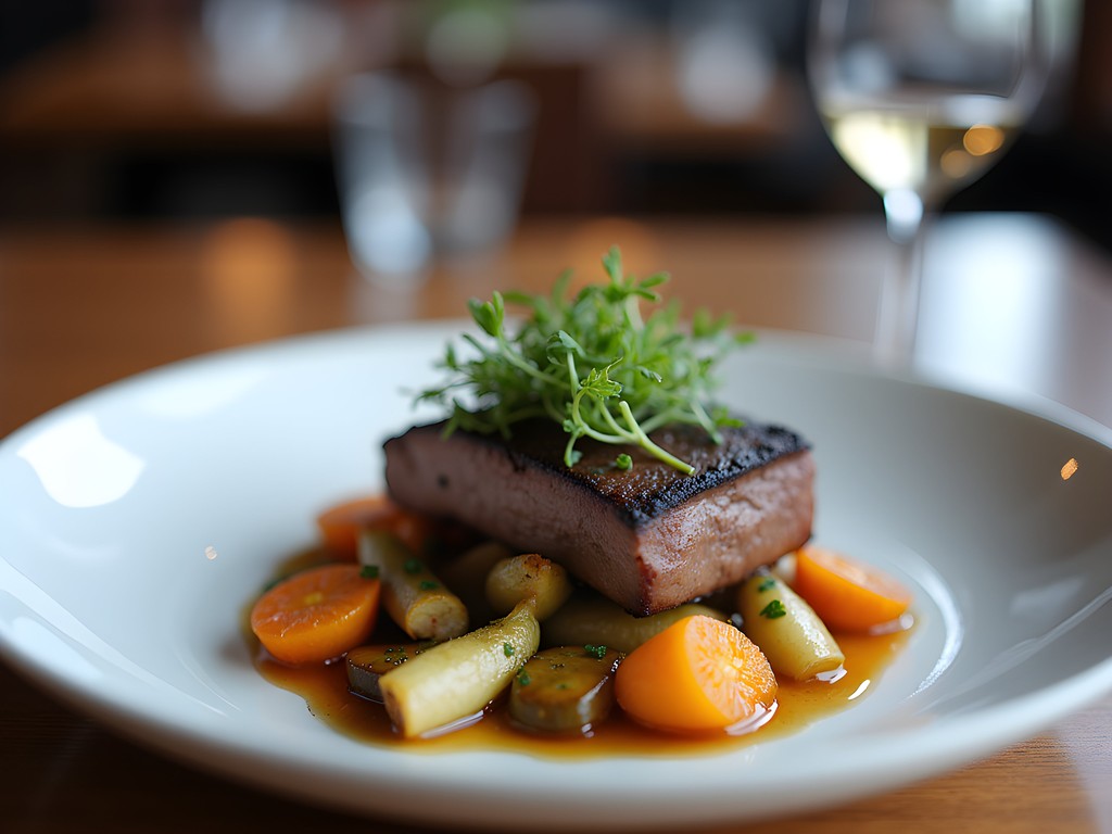 Elegant farm-to-table dish at Essex Culinary Resort