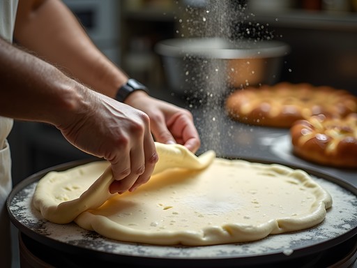 Fresh Lebanese flatbread being made at Sam's Bakery in Fall River