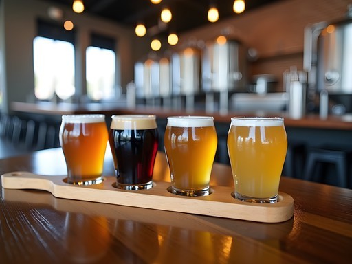 Craft beer flight at Hop Fusion Ale Works in Fort Worth