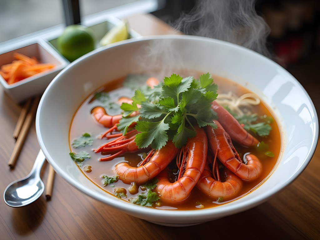 Vietnamese-Cajun fusion crawfish pho in Kenner Louisiana restaurant