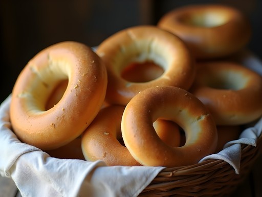 Traditional Paraguayan chipa bread rings fresh from wood-fired oven in Lambaré