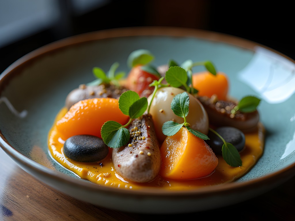 Beautifully plated high-altitude dish at Central restaurant in Lima