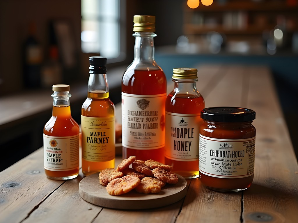Artisanal Kentucky food products including bourbon barrel aged condiments