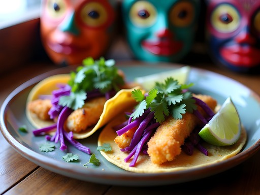 Colorful fish tacos from Taco Lucha in Manhattan Kansas