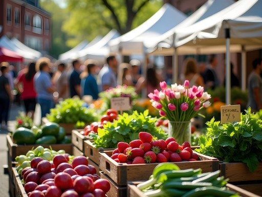 Spring produce and flowers at Argenta Farmers Market in North Little Rock