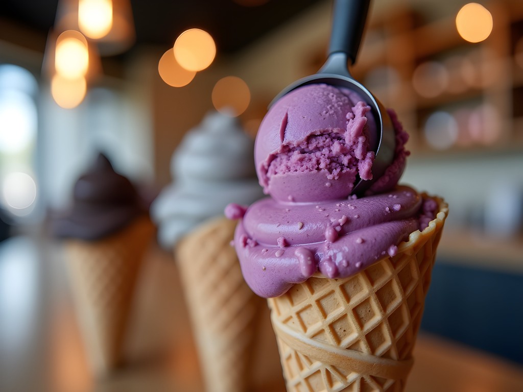 Artisanal ice cream in unique flavors being served at Moo Shu Ice Cream in Ottawa