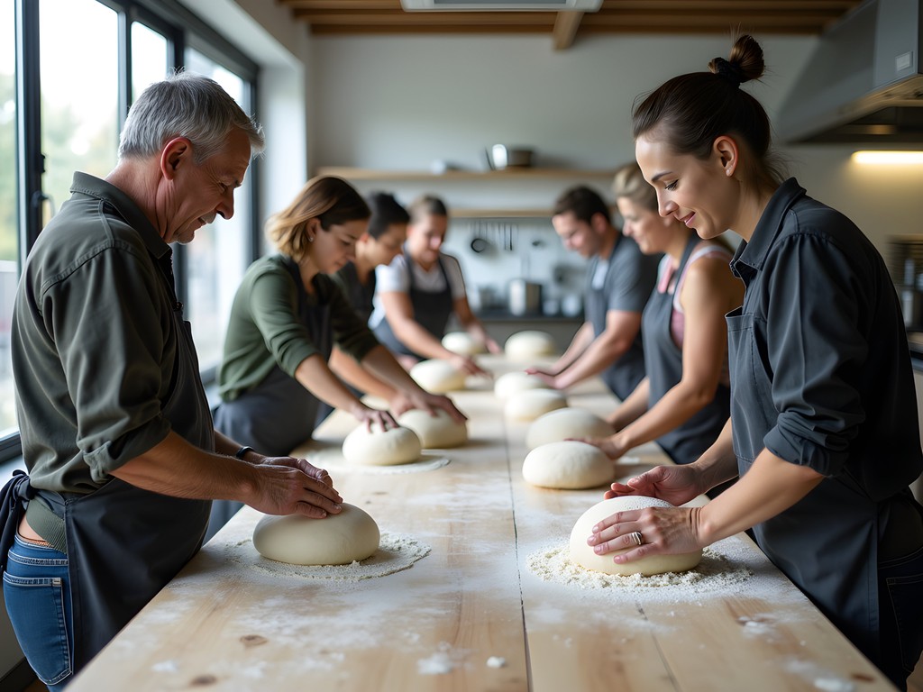 Hands-on sourdough bread making workshop at Massey University's Food Innovation Studio
