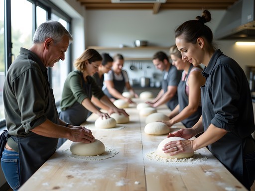 Hands-on sourdough bread making workshop at Massey University's Food Innovation Studio