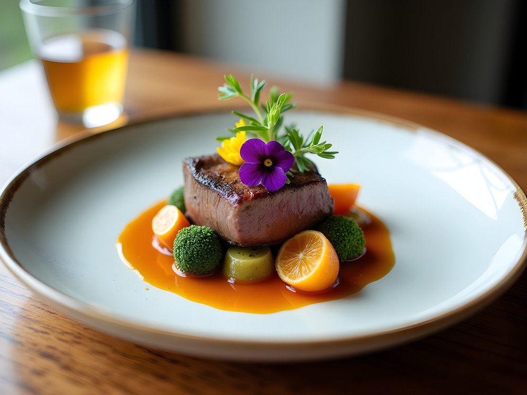 Beautifully plated seasonal dish at Nero Restaurant featuring local Manawatu ingredients