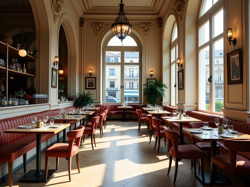 Elegant interior of Zsolnay Café with traditional Hungarian desserts and porcelain