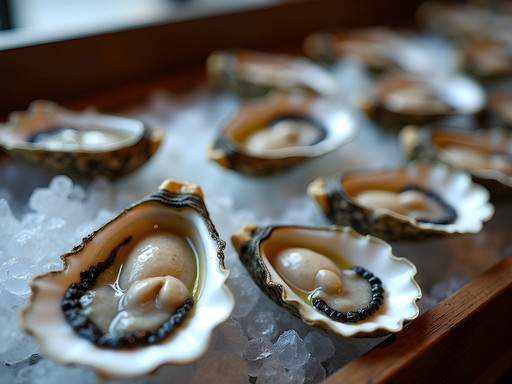 Fresh Maine oysters on ice at Eventide Oyster Co Portland
