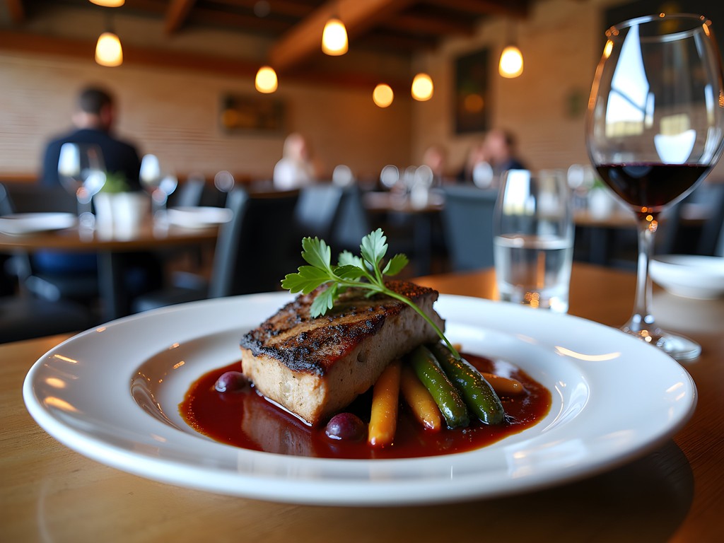Rustic interior of The Barrel House Restaurant in Riverton with locally-sourced meal