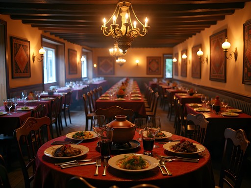 Traditional Bulgarian mehana restaurant in Plovdiv with folk musicians and authentic dishes
