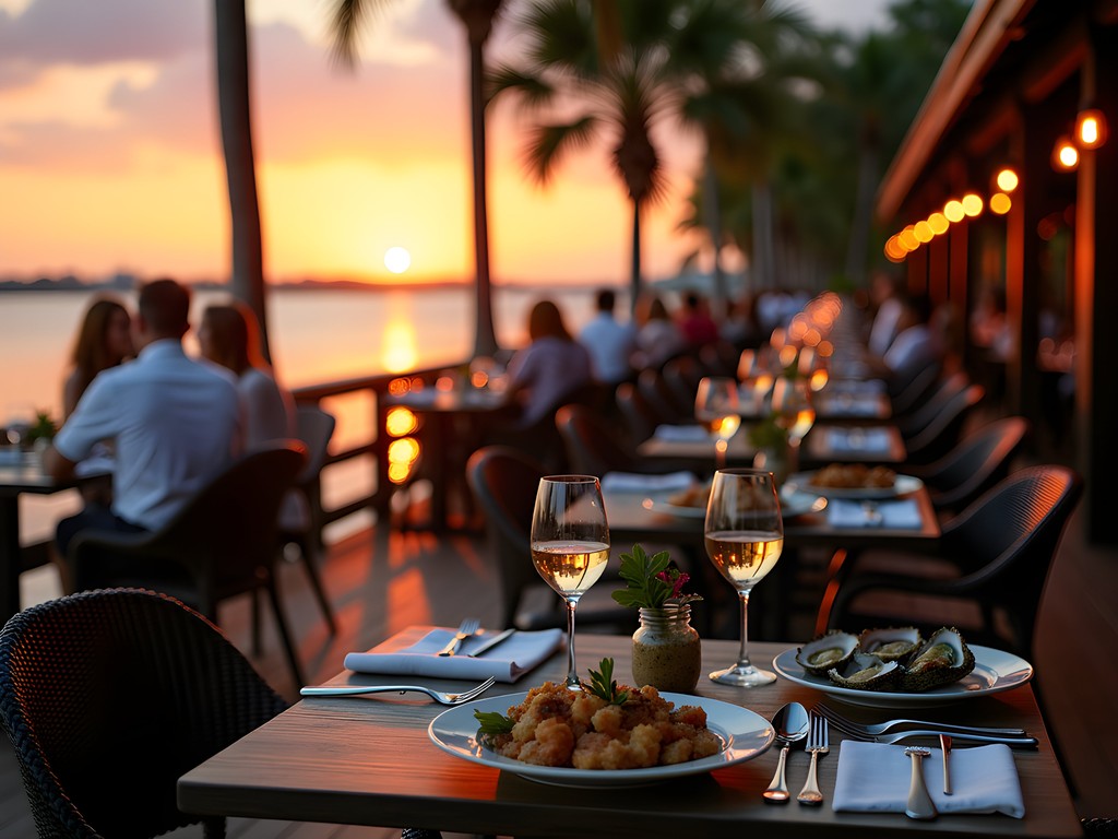 Romantic sunset dining at Cap's on the Water in St. Augustine