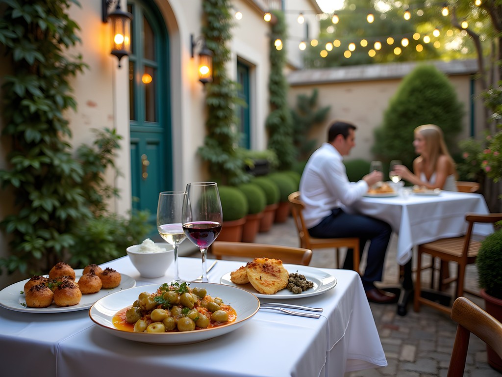 Romantic garden dining at Gaufres & Goods in St. Augustine's historic district
