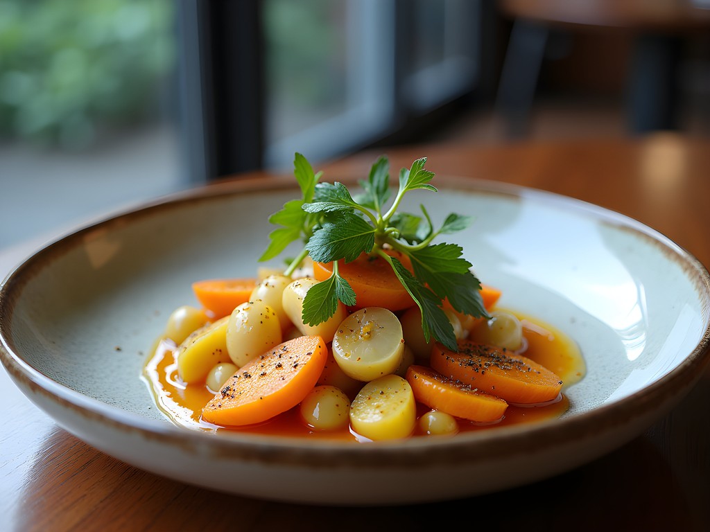 Elegant plated dish featuring Amazonian ingredients at a Michelin-starred São Paulo restaurant