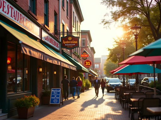 Diverse restaurant storefronts in Trenton's Chambersburg neighborhood