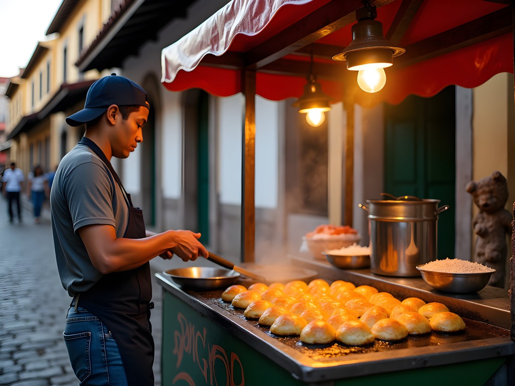 Traditional Vigan empanada vendor on historic Calle Crisologo