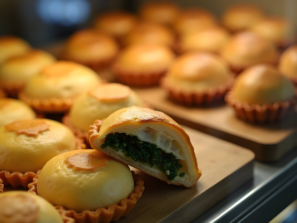 Freshly baked Albanian byrek pastries at Altea's Bakery in Waterbury