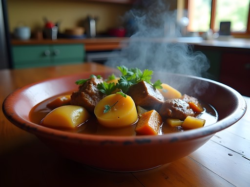 Traditional Caymanian stew with local spices and root vegetables at Heritage Kitchen West Bay
