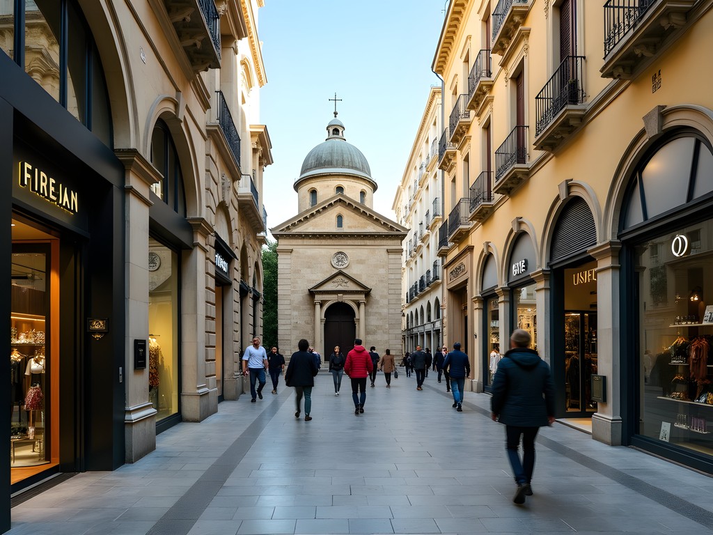 Byzantine Church of Kapnikarea surrounded by modern shopping district in Athens
