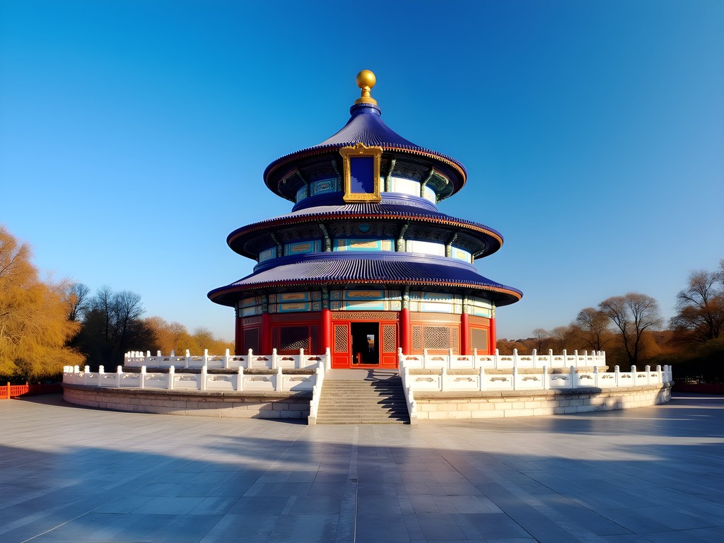 The Hall of Prayer for Good Harvests at the Temple of Heaven complex in autumn