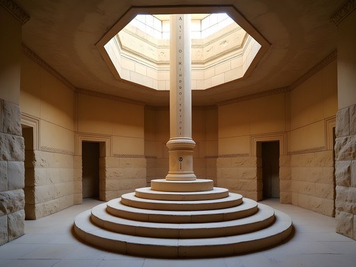 Ancient Nilometer structure on Roda Island with central measuring column and stone staircase