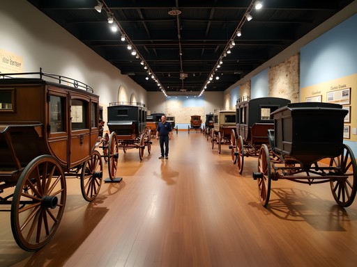 Historic horse-drawn carriages on display at Cheyenne's Old West Museum