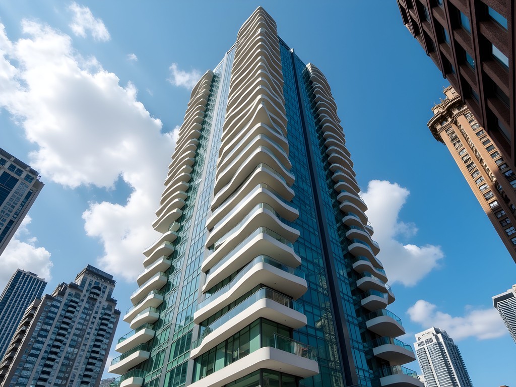 Aqua Tower in Chicago with distinctive undulating balconies creating rippling water effect